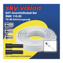 Sky Vision SAT/BK Koaxialkabel 110dB wei&szlig; inkl. 4x...
