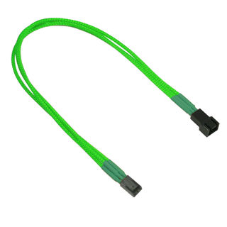 Nanoxia 3Pin Molex Verlängerung 30cm | Einzelsleeve Neon Grün