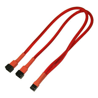 Nanoxia 3Pin Molex Y Kabel 30 cm ummantelt / gesleevt Rot