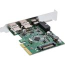 InLine PCIe x4 Schnittstellenkarte | 2x USB 3.1 Typ A...