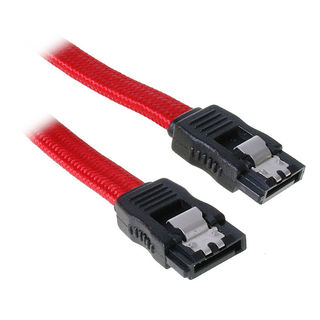 BitFenix SATA3 - 6Gb/s Kabel gerade rot gesleevt mit Lasche 0,3m