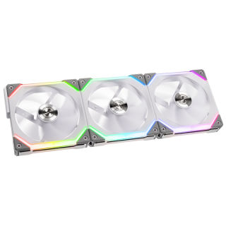 Lian Li UNI Fan 120mm RGB LED PWM Gehäuselüfter | Lüfter/RGB Hub | 3 Stück weiß