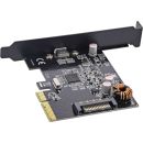 InLine PCIe x4 Schnittstellenkarte | USB 3.2 Gen.2x2 Typ C extern inkl. LP-Slotb
