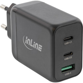 InLine USB PD Netzteil / GaN Ladegerät | 2x USB-C & 1x USB-A | 65W