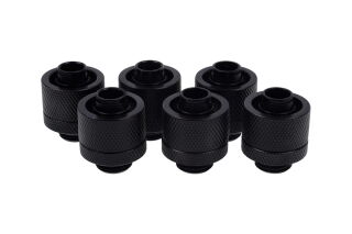 Alphacool Eiszapfen 16/10mm Anschraubtülle G1/4 - Deep Black Sixpack