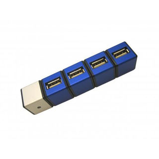 AmacroX W&uuml;rfel 4Port USB Hub blau - kompakt - ohne separates Netzteil betreibbar