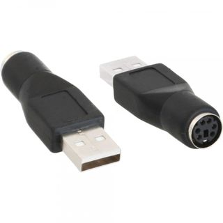 InLine USB PS/2 Adapter | USB Stecker A auf PS/2 Buchse schwarz