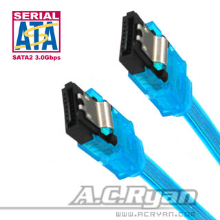 AC Ryan S-ATA II Datenkabel UV Blue 0,2m