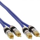 InLine Premium Cinch Kabel 2x St.->St. blau verg....